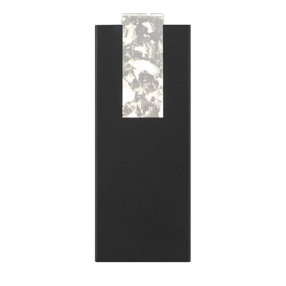 Alteck Mille 12in 1-Light LED Outdoor Wall Sconce | Contemporary Sand Black Aluminum and Cloudy Glass | Entryway & Patio | Model AW0116-3CCT-W-BK