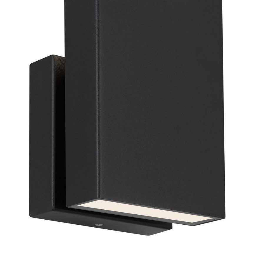 Alteck Mille 12.75" LED Outdoor Wall Sconce, Sand Black