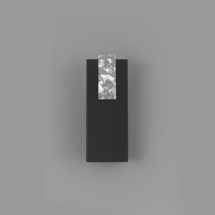 Alteck Mille 12in 1-Light LED Outdoor Wall Sconce | Contemporary Sand Black Aluminum and Cloudy Glass | Entryway & Patio | Model AW0116-3CCT-W-BK