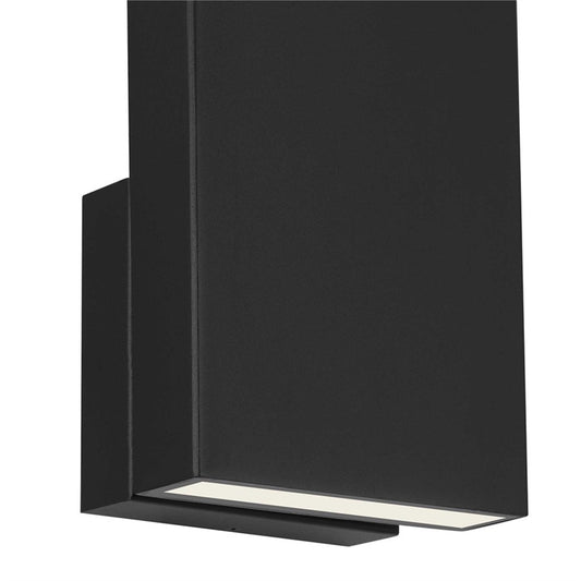 Alteck Mille 18in 1-Light LED Outdoor Wall Sconce | Contemporary Sand Black and Cloudy Glass | Entryway & Patio | Model AW0117-3CCT-W-BK