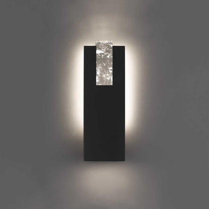 Alteck Mille 18in 1-Light LED Outdoor Wall Sconce | Contemporary Sand Black and Cloudy Glass | Entryway & Patio | Model AW0117-3CCT-W-BK