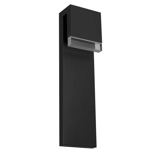 Alteck Lagos 24in LED Outdoor Sconce | Contemporary Sand Black Aluminum with Clear Crystal | Entryway & Covered Patio | Model AW0118-3CCT-W-BK