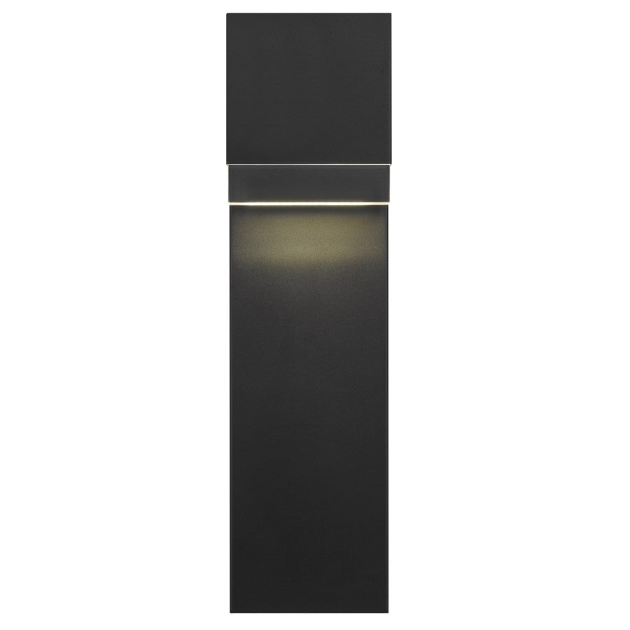 Alteck Lagos 24" LED Outdoor Sconce, Black/Clear, Sand Black