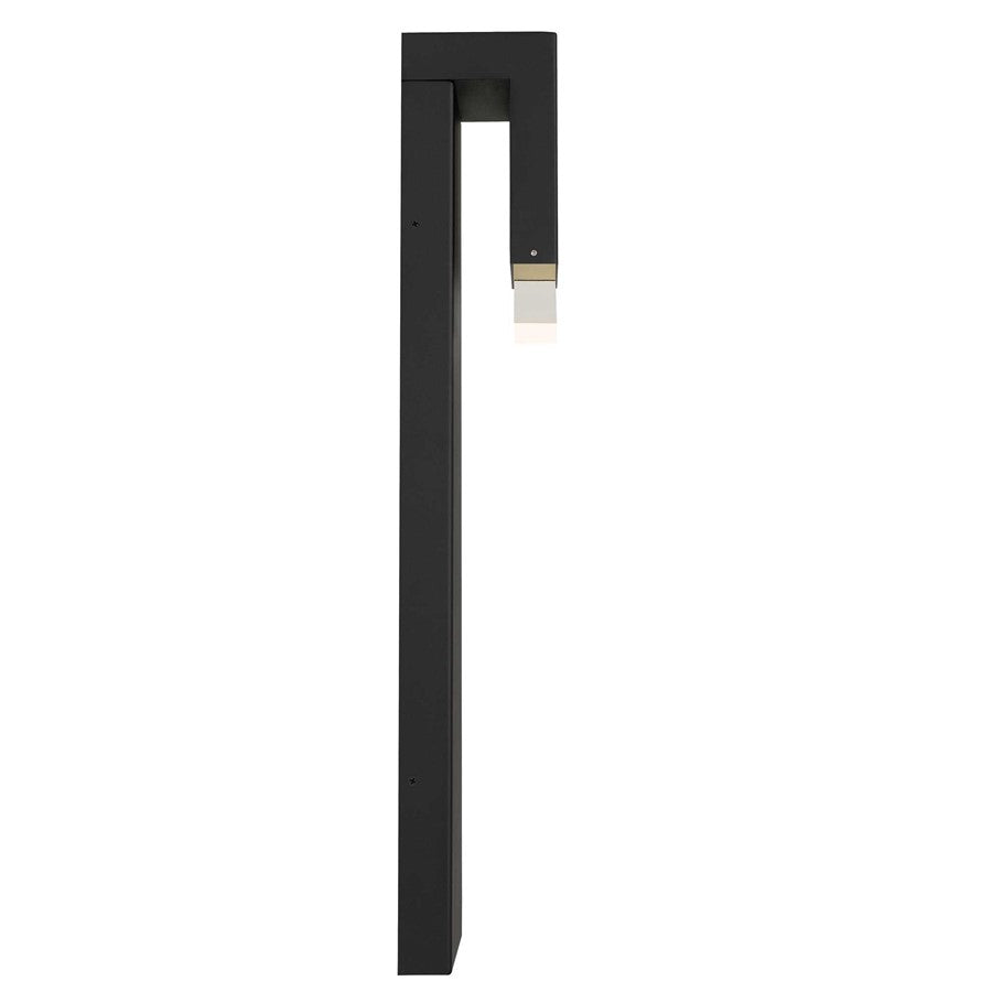 Alteck Lagos 24in LED Outdoor Sconce | Contemporary Sand Black Aluminum with Clear Crystal | Entryway & Covered Patio | Model AW0118-3CCT-W-BK