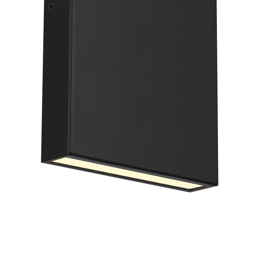 Alteck Lagos 24" LED Outdoor Sconce, Black/Clear, Sand Black