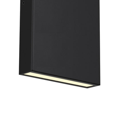Alteck Lagos 24in LED Outdoor Sconce | Contemporary Sand Black Aluminum with Clear Crystal | Entryway & Covered Patio | Model AW0118-3CCT-W-BK