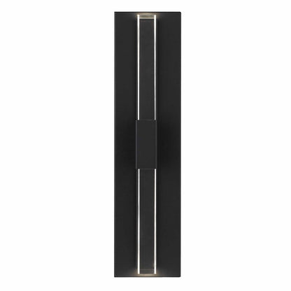 Alteck Arles 18in 1-Light LED Outdoor Wall Sconce | Contemporary Sand Black Aluminum and V-Grove Acrylic | Entryway & Patio | Model AW0121-3CCT-W-BK