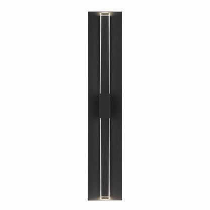 Alteck Arles 25in LED Outdoor Wall Sconce | Contemporary Sand Black Aluminum and V-Groove Acrylic | Porch & Entryway | Model AW0122-3CCT-W-BK