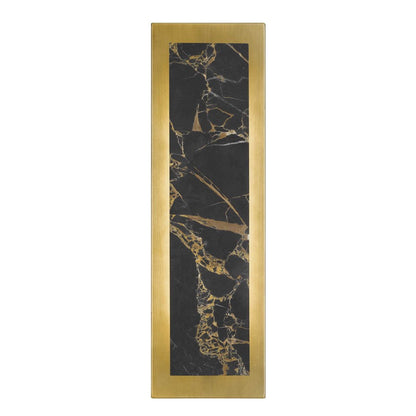 Alteck Zoey 18in 1-Light LED Outdoor Wall Sconce | Contemporary Painted Antique Brass and Black Marble | Entryway & Patio | Model AW0123-3CCT-W-PAB