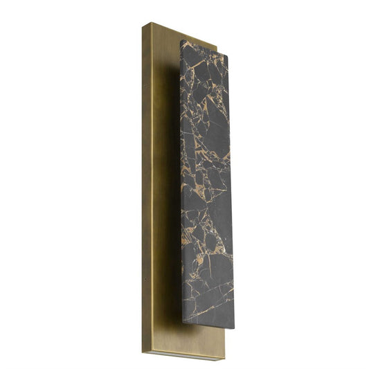 Alteck Zoey 24in 1-Light Outdoor Wall Sconce | Contemporary Painted Antique Brass Aluminum and Silk Screen Glass | Entryway | Model AW0124-3CCT-W-PAB