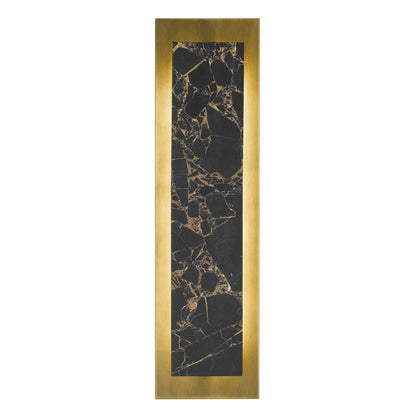 Alteck Zoey 24in 1-Light Outdoor Wall Sconce | Contemporary Painted Antique Brass Aluminum and Silk Screen Glass | Entryway | Model AW0124-3CCT-W-PAB