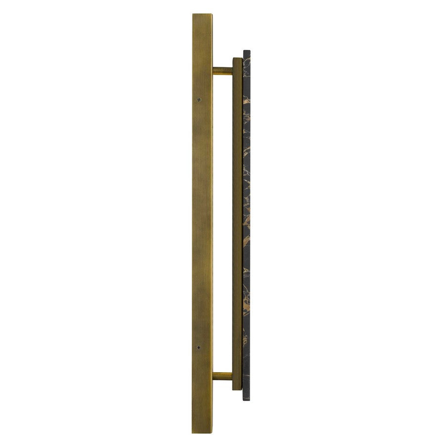 Alteck Zoey 24in 1-Light Outdoor Wall Sconce | Contemporary Painted Antique Brass Aluminum and Silk Screen Glass | Entryway | Model AW0124-3CCT-W-PAB