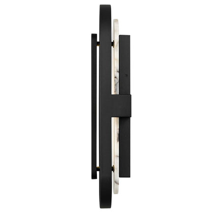 Alteck Roundabout 22in 1-Light LED Outdoor Sconce | Contemporary Painted Antique Brass and Silk Screen Glass | Entryway | Model AW0125-3CCT-W-BK