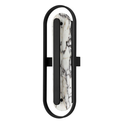 Alteck Roundabout 28in 1-Light LED Outdoor Wall Sconce | Contemporary Sand Black Aluminum and Silk Screen Glass | Entryway | Model AW0126-3CCT-W-BK