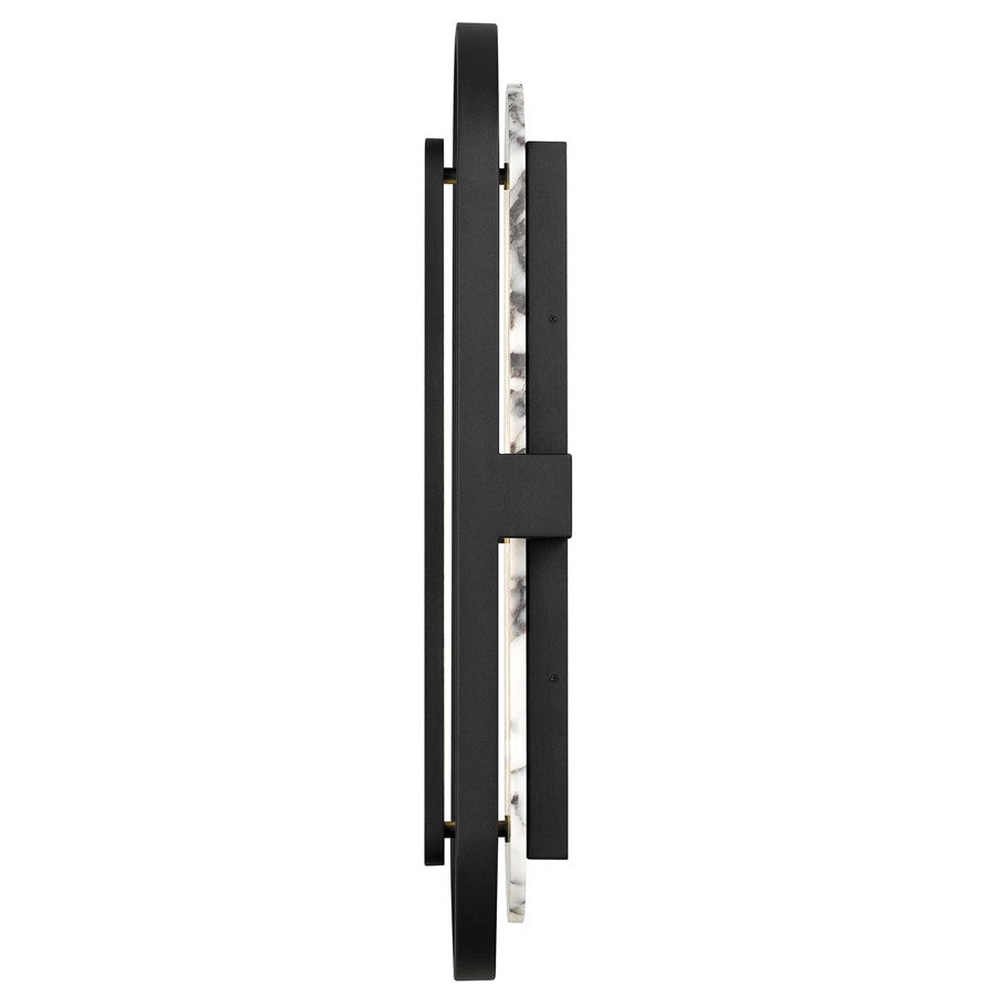 Alteck Roundabout 28" LED Outdoor Wall Sconce, Sand Black
