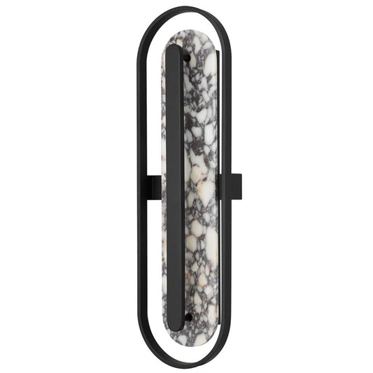 Alteck Roundabout 36in 1-Light Outdoor Wall Sconce | Contemporary Sand Black Aluminum and Silk Screen Glass | Entryway | Model AW0127-3CCT-W-BK