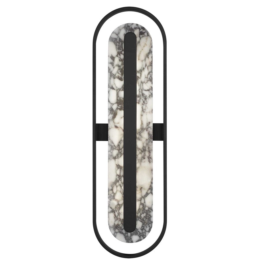Alteck Roundabout 36in 1-Light Outdoor Wall Sconce | Contemporary Sand Black Aluminum and Silk Screen Glass | Entryway | Model AW0127-3CCT-W-BK
