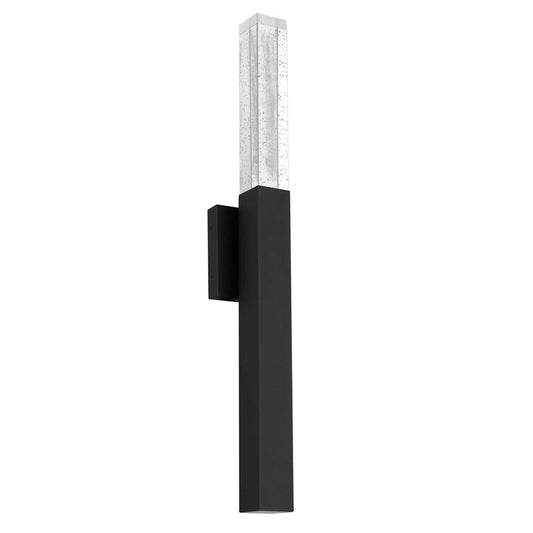 Alteck Folio 32" LED Outdoor Sconce, Black/Clear, Sand Black - AW0128-3CCT-W-BK