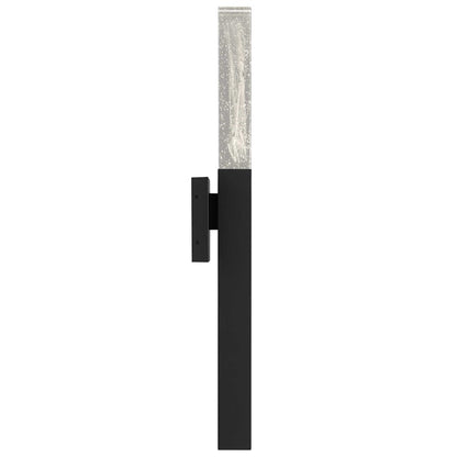 Alteck Folio 32" LED Outdoor Sconce, Black/Clear, Sand Black