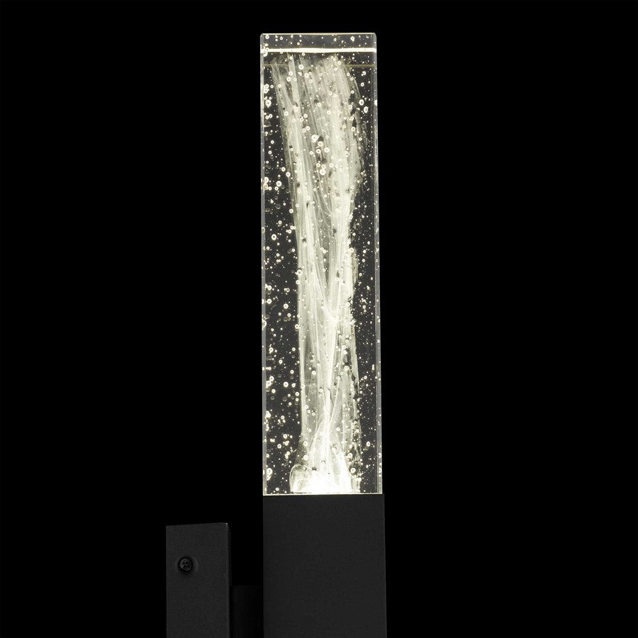Alteck Folio 22" LED Outdoor Sconce, Black/Clear, Sand Black