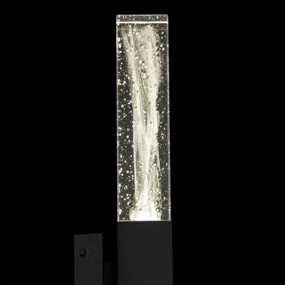 Alteck Folio 24in 1-Light LED Outdoor Wall Sconce | Contemporary Sand Black Aluminum and Clear Wispy Glass | Entryway | Model AW0129-3CCT-W-BK