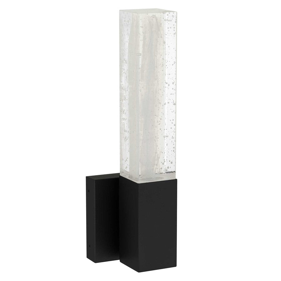 Alteck Folio 13" LED Outdoor Sconce, Black/Clear, Sand Black - AW0130-3CCT-W-BK