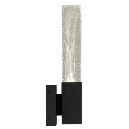 Alteck Folio 13" LED Outdoor Sconce, Black/Clear, Sand Black