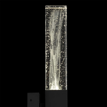Alteck Folio 13" LED Outdoor Sconce, Black/Clear, Sand Black