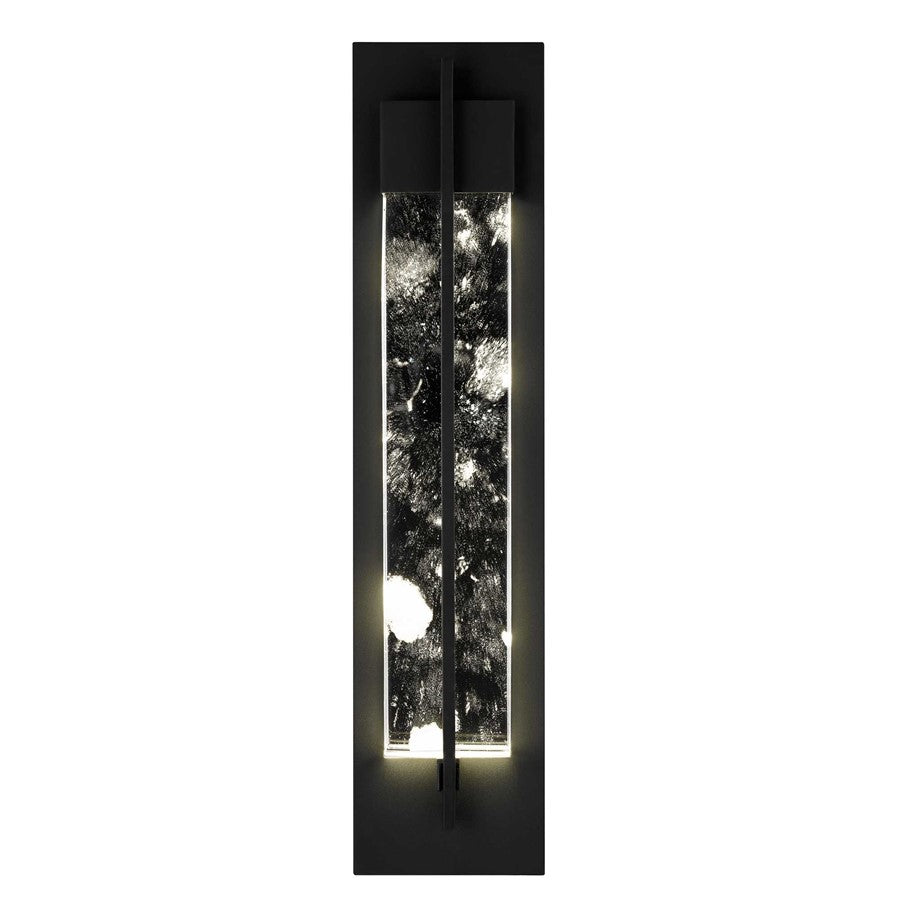 Alteck Rivera 26in 1-Light Outdoor Wall Sconce | Contemporary Sand Black and Cloudy Crystal | Entryway & Patio | Model AW0134-3CCT-W-BK