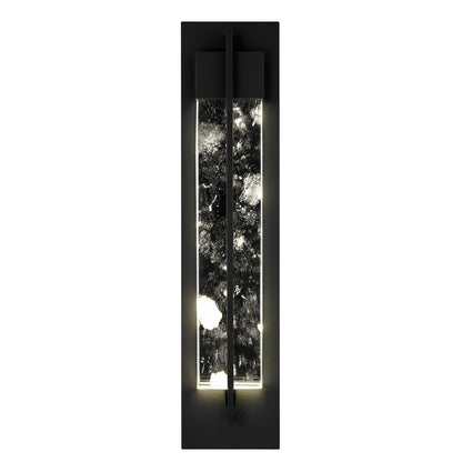 Alteck Rivera 26in 1-Light Outdoor Wall Sconce | Contemporary Sand Black and Cloudy Crystal | Entryway & Patio | Model AW0134-3CCT-W-BK