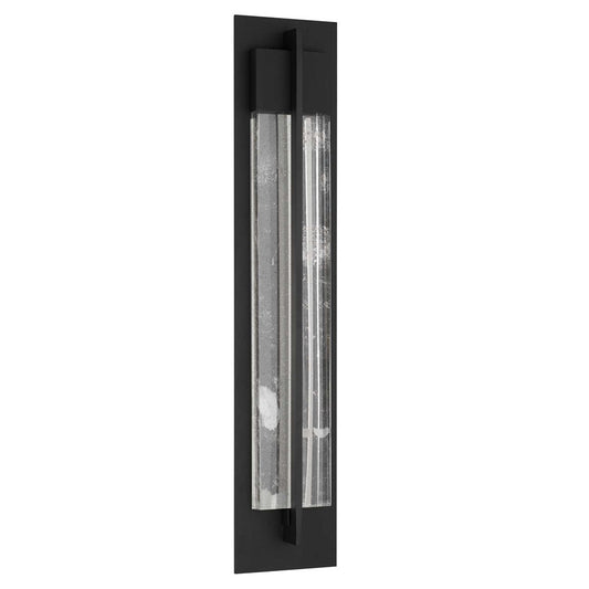 Alteck Rivera 32in 1-Light LED Outdoor Wall Sconce | Contemporary Sand Black and Cloudy Glass | Entryway & Patio | Model AW0135-3CCT-W-BK