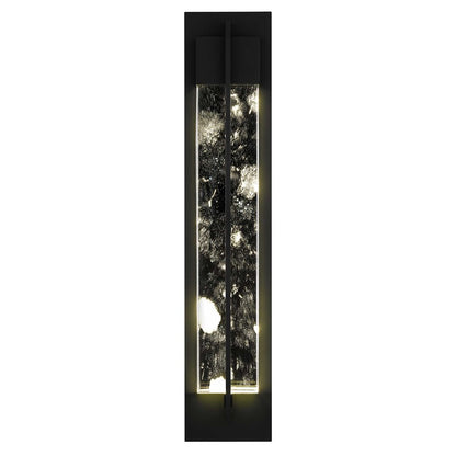 Alteck Rivera 32in 1-Light LED Outdoor Wall Sconce | Contemporary Sand Black and Cloudy Glass | Entryway & Patio | Model AW0135-3CCT-W-BK