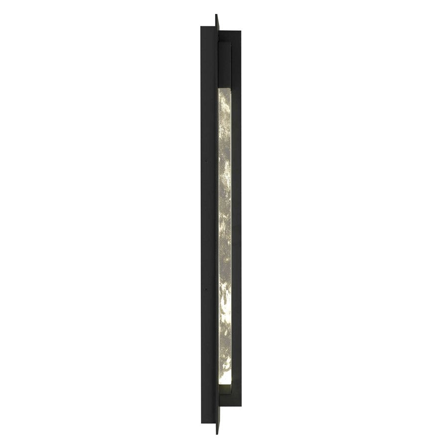 Alteck Rivera 32in 1-Light LED Outdoor Wall Sconce | Contemporary Sand Black and Cloudy Glass | Entryway & Patio | Model AW0135-3CCT-W-BK