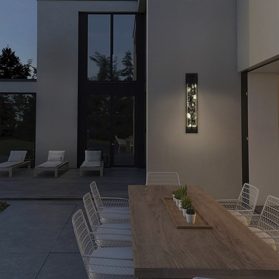 Alteck Rivera 32" LED Outdoor Wall Sconce, Sand Black