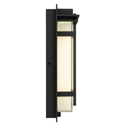 Alteck Frank 13.5" LED Outdoor Wall Sconce, Sand Black
