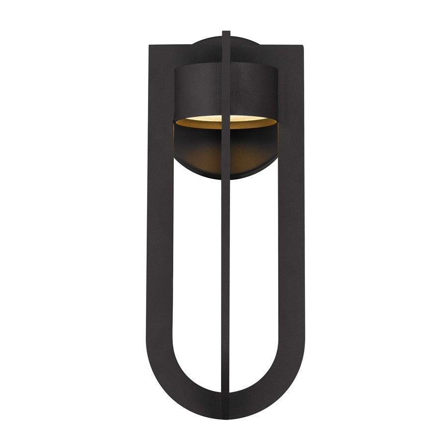 Alteck Furo 12in 1-Light LED Outdoor Sconce | Contemporary Dark Bronze and Sand Blast Glass | Covered Patio & Entryway | Model AW0138-3CCT-W-DB