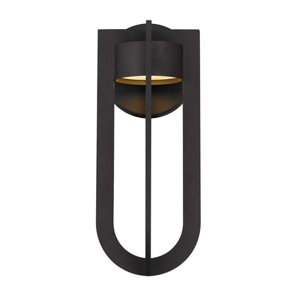 Alteck Furo 12in 1-Light LED Outdoor Sconce | Contemporary Dark Bronze and Sand Blast Glass | Covered Patio & Entryway | Model AW0138-3CCT-W-DB