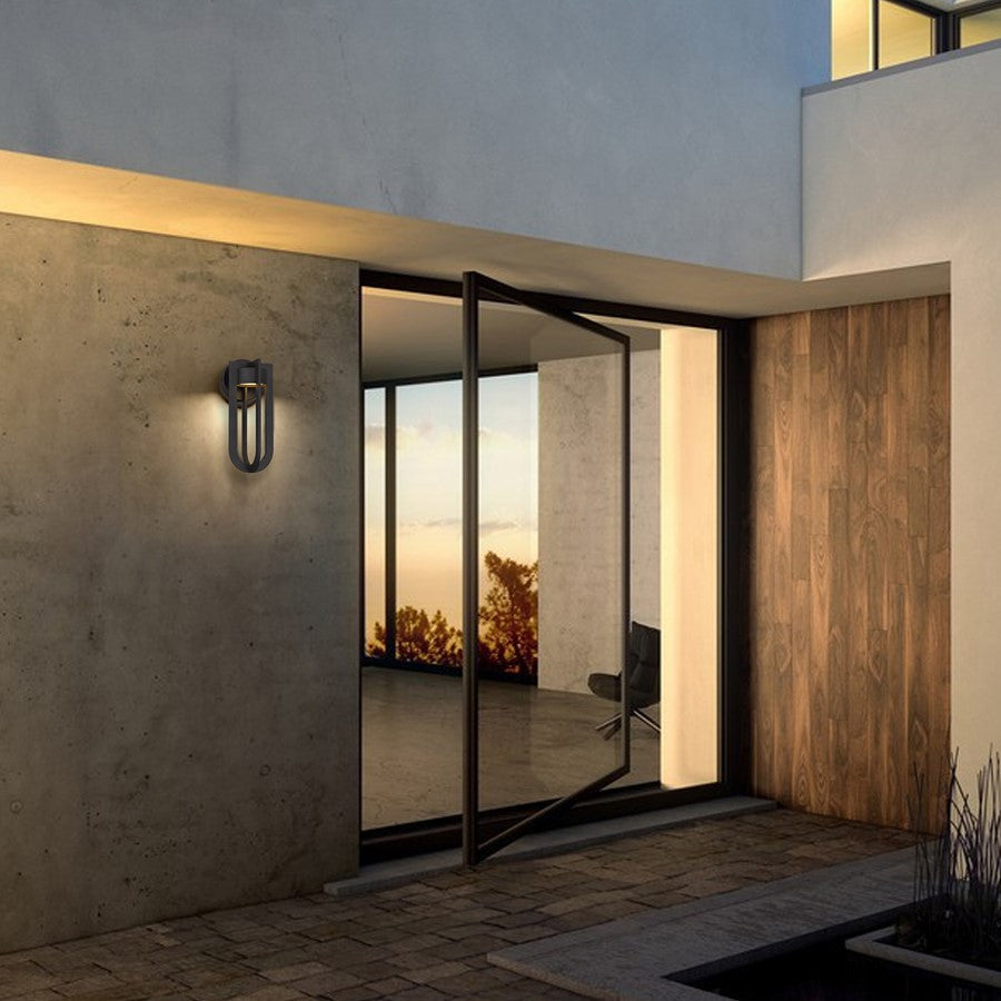 Alteck Furo 12" LED Outdoor Sconce, Bronze/Sand, Dark Bronze
