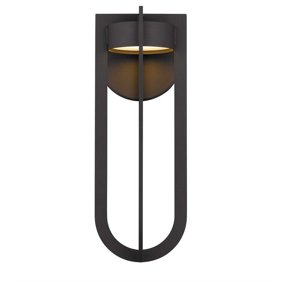 Alteck Furo 16.38in 1-Light LED Outdoor Sconce | Contemporary Dark Bronze Aluminum and Sand Blast Glass | Entryway & Patio | Model AW0139-3CCT-W-DB