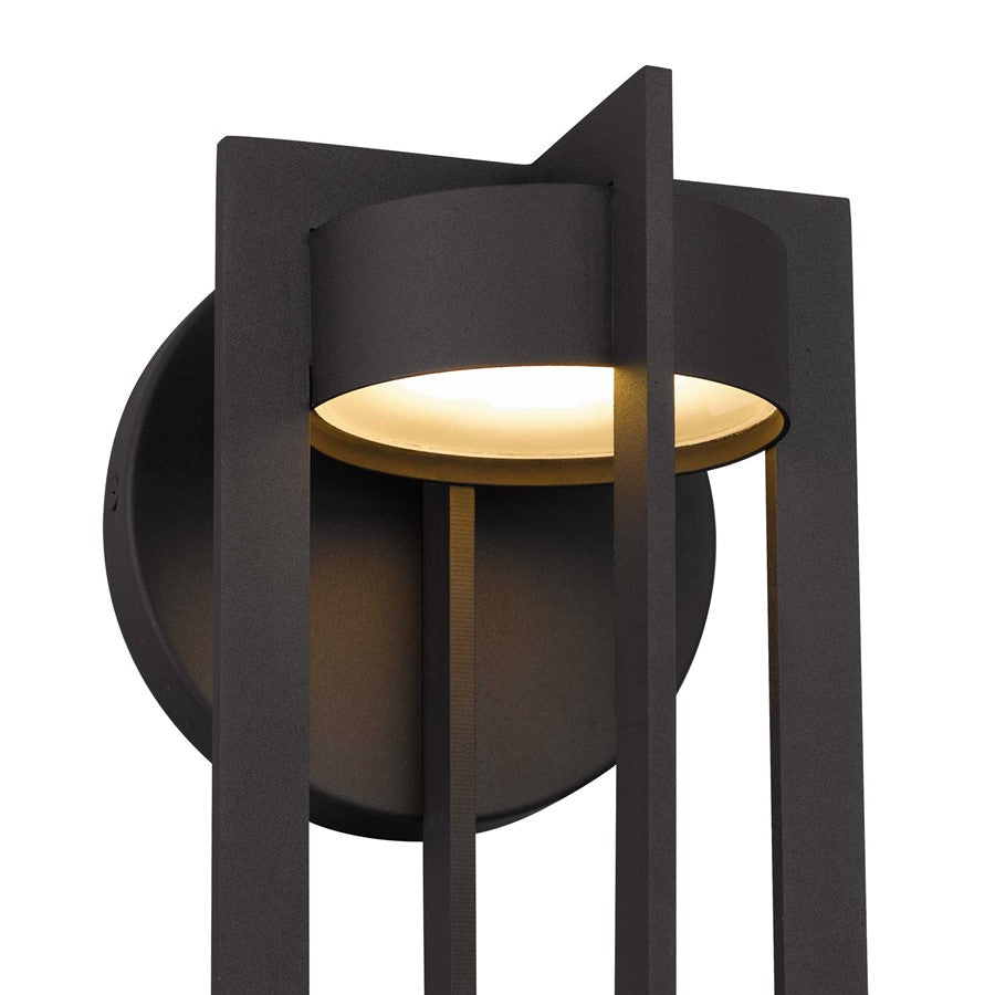 Alteck Furo 16.38in 1-Light LED Outdoor Sconce | Contemporary Dark Bronze Aluminum and Sand Blast Glass | Entryway & Patio | Model AW0139-3CCT-W-DB