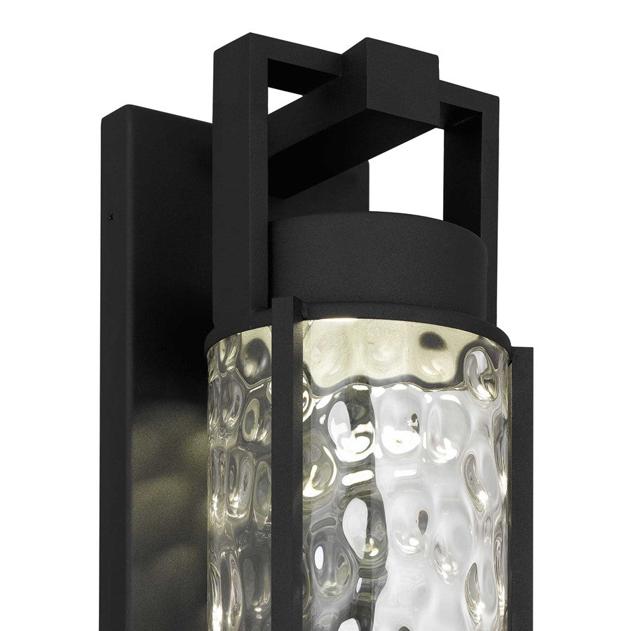 Alteck Winston 16.5" LED Outdoor Sconce, Black/Clear, Black