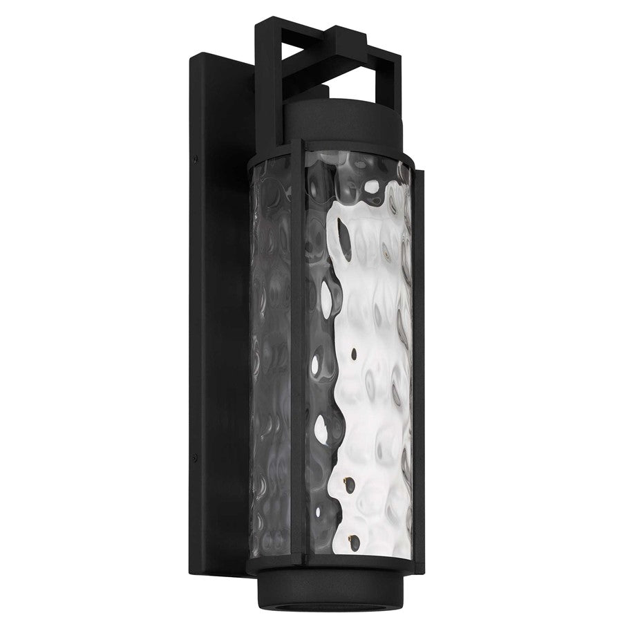 Alteck Winston 21.75" LED Outdoor Sconce, Black/Clear, Black - AW0142-3CCT-W-BK