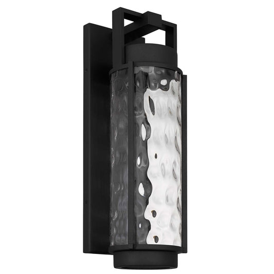 Alteck Winston 21.75" LED Outdoor Sconce, Black/Clear, Black - AW0142-3CCT-W-BK