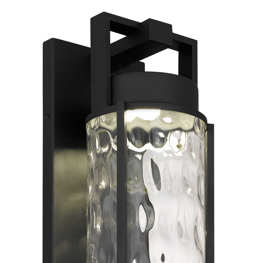 Alteck Winston 21.75" LED Outdoor Sconce, Black/Clear, Black