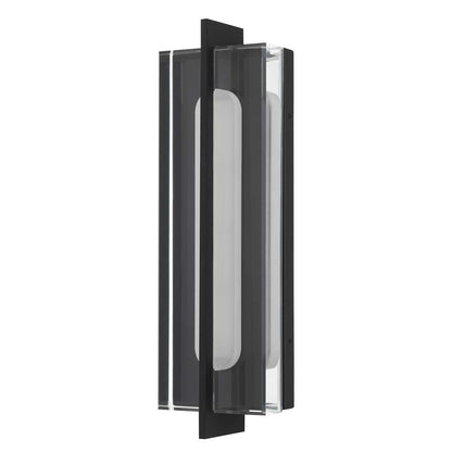 Alteck Avani 20in 1-Light Outdoor Wall Sconce | Contemporary Sand Black and Clear Acrylic | Entryway & Patio | Model AW0144-3CCT-W-BK