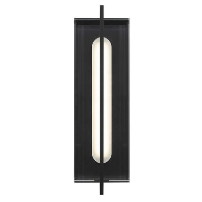 Alteck Avani 20in 1-Light Outdoor Wall Sconce | Contemporary Sand Black and Clear Acrylic | Entryway & Patio | Model AW0144-3CCT-W-BK