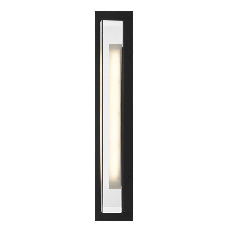 Alteck Avani 20in 1-Light Outdoor Wall Sconce | Contemporary Sand Black and Clear Acrylic | Entryway & Patio | Model AW0144-3CCT-W-BK