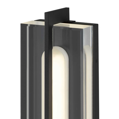 Alteck Avani 20in 1-Light Outdoor Wall Sconce | Contemporary Sand Black and Clear Acrylic | Entryway & Patio | Model AW0144-3CCT-W-BK