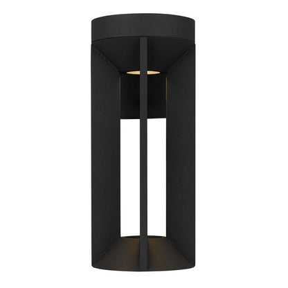 Alteck Aura 12" LED Outdoor Sconce, Black/Sand, Sand Black