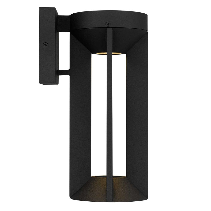 Alteck Aura 12" LED Outdoor Sconce, Black/Sand, Sand Black